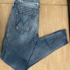 MOTHER Blue Boot Cut Jeans Medium Wash